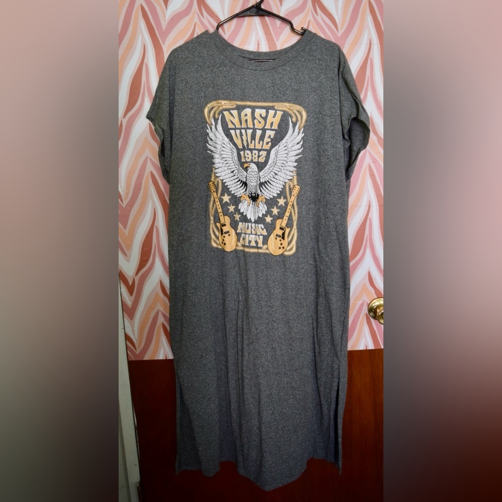 SHEIN Curve Gray T-Shirt Dress